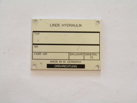 Image 1 of TYPEPLAATJE NIET ORIGINEEL LINDE