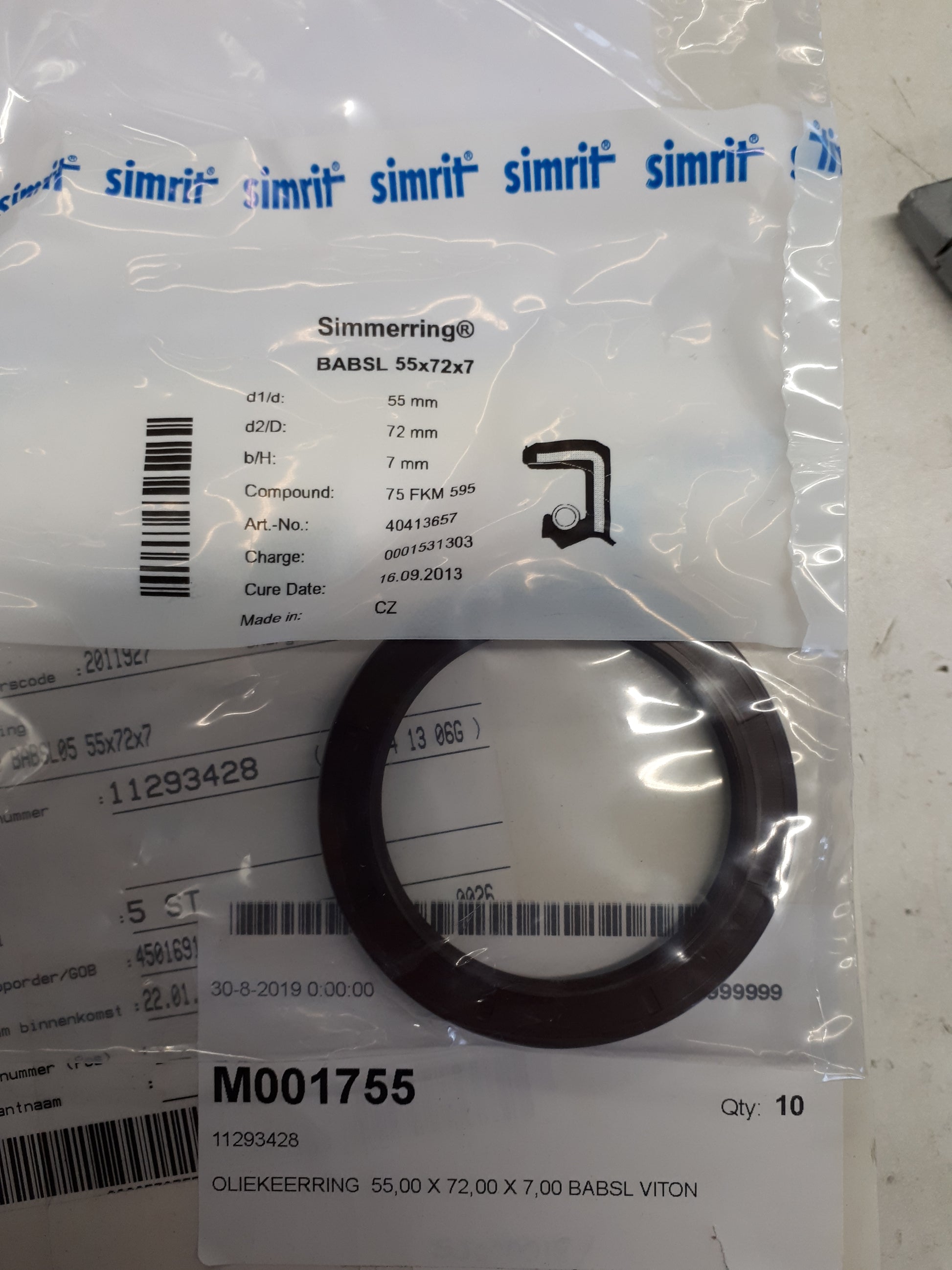 Image 1 of OLIEKEERRING  55,00 X 72,00 X 7,00 BABSL VITON